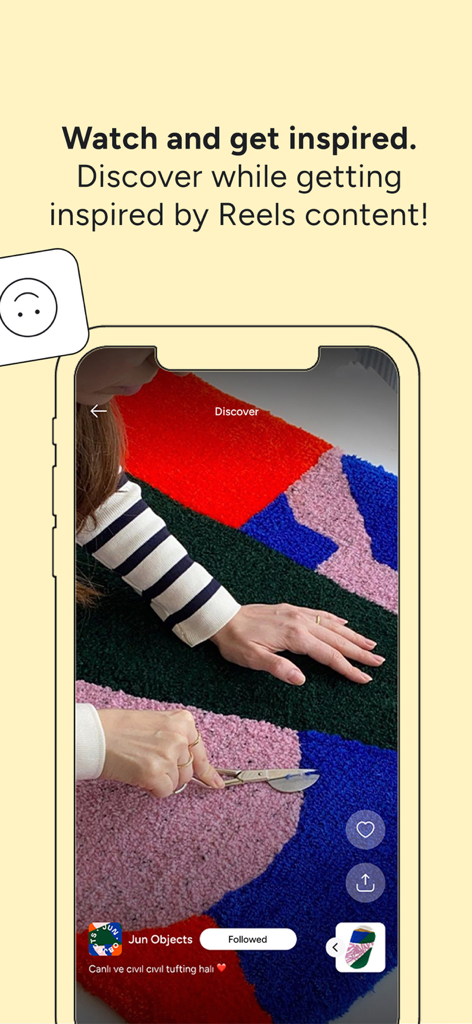 Hipicon mobile App zeigt ein Design-Inspirationsvideo im Discovery-Feed