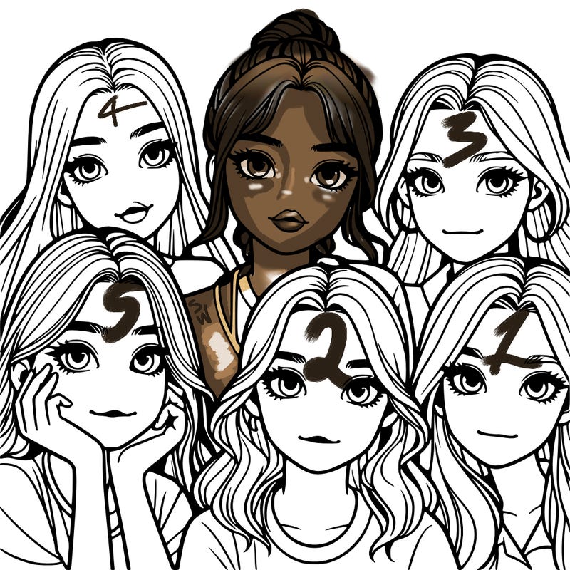 a group of girls realistic