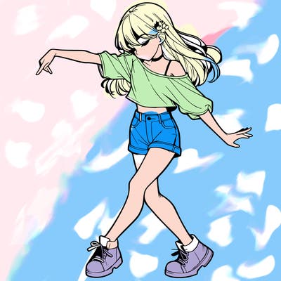 realistic girl danceing