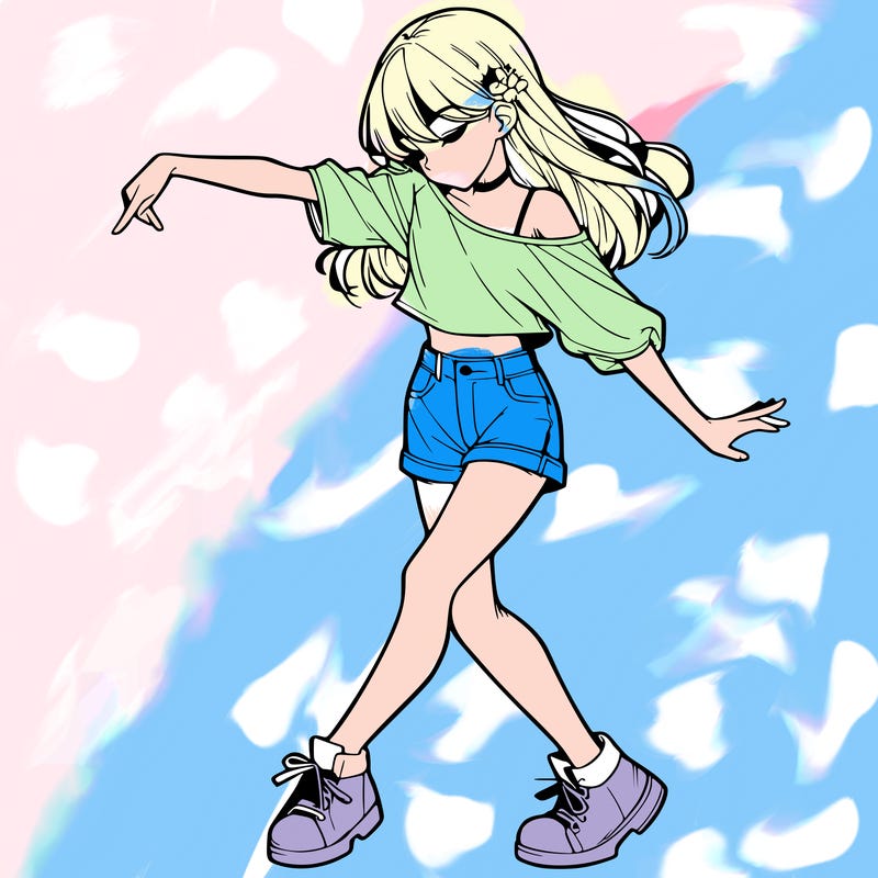 realistic girl danceing