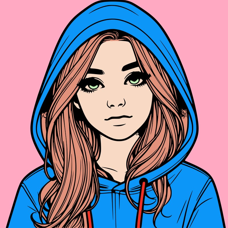 realistic girl with a hoodie
