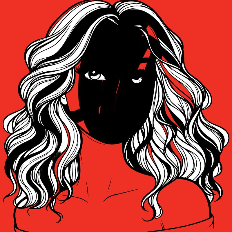 realistic girl with wavy hair and lips