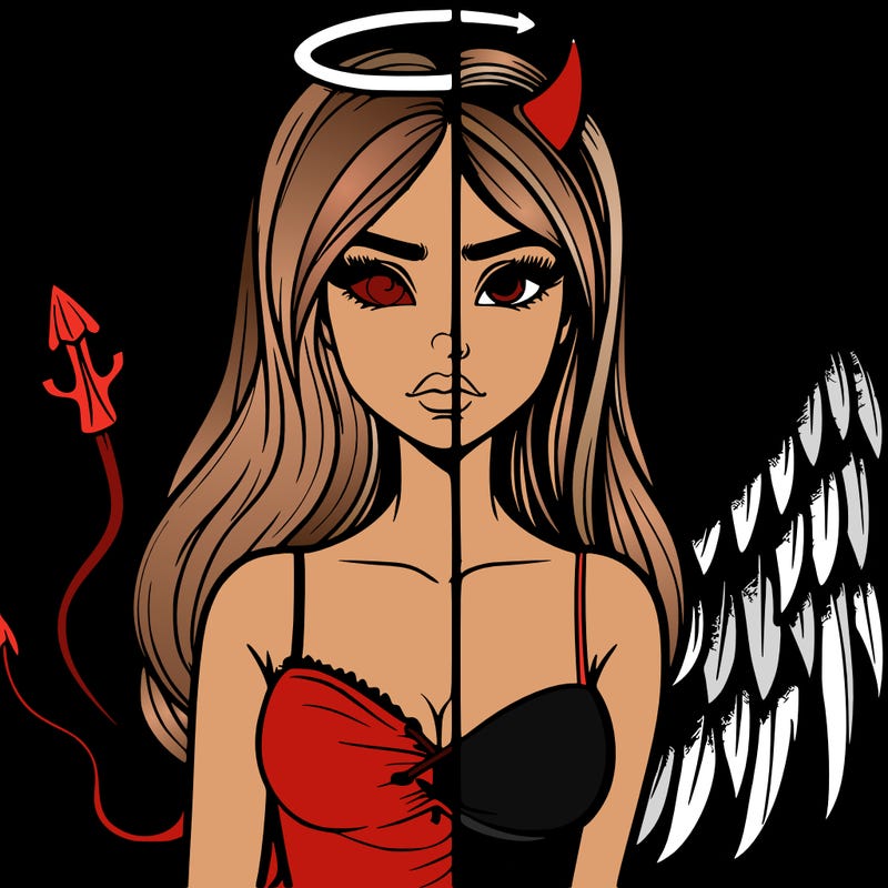 devil vs angel realistic girl