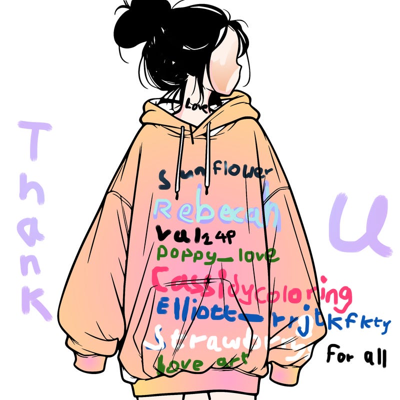 realistic girl with a oversized sweatshirt on and a bun