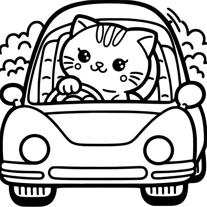 kitty cat in the car