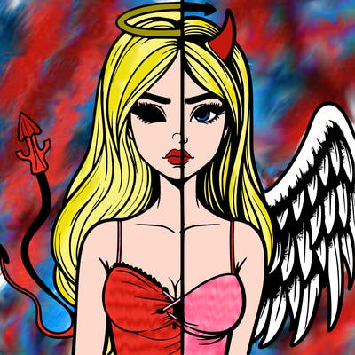 devil vs angel realistic girl