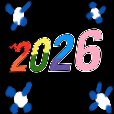 2026 in big font covering the whole paper no one else in it just the numbers... 2026