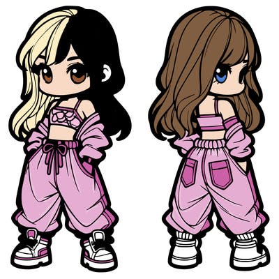 girl in crop top and baggy pants