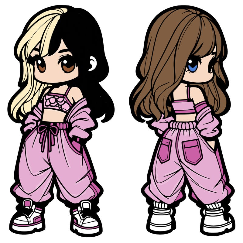 girl in crop top and baggy pants