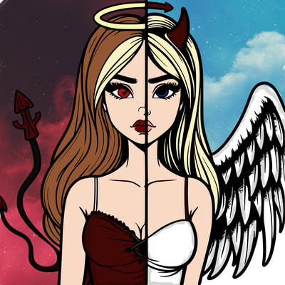 devil vs angel realistic girl