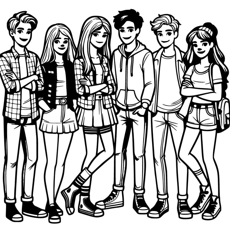 group of teenage friends