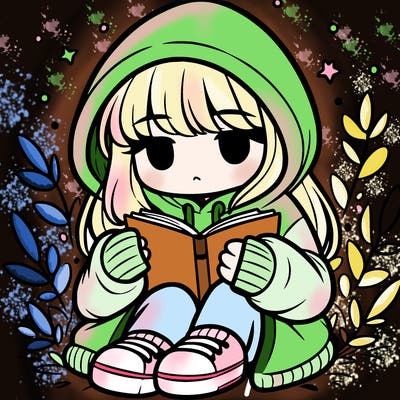 girl in oversized hoodie reading a book