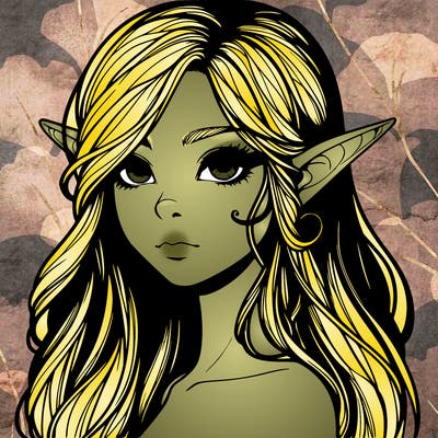 elf girl realistic dark fantasy