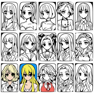 girls that look diffrent anime