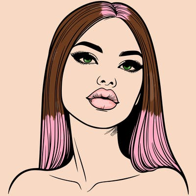 realistic woman with full lips