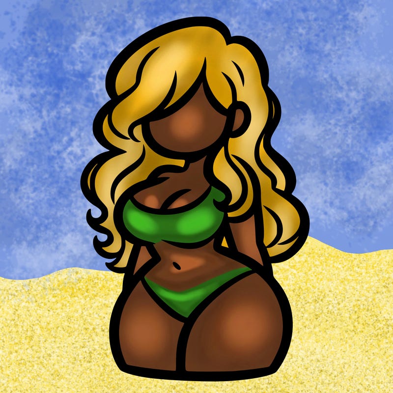 curvy woman with hair