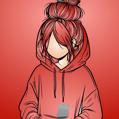 girl in oversized hoodie and messy bun