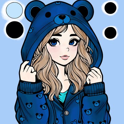 realistic girl in a animal pjs hoodie