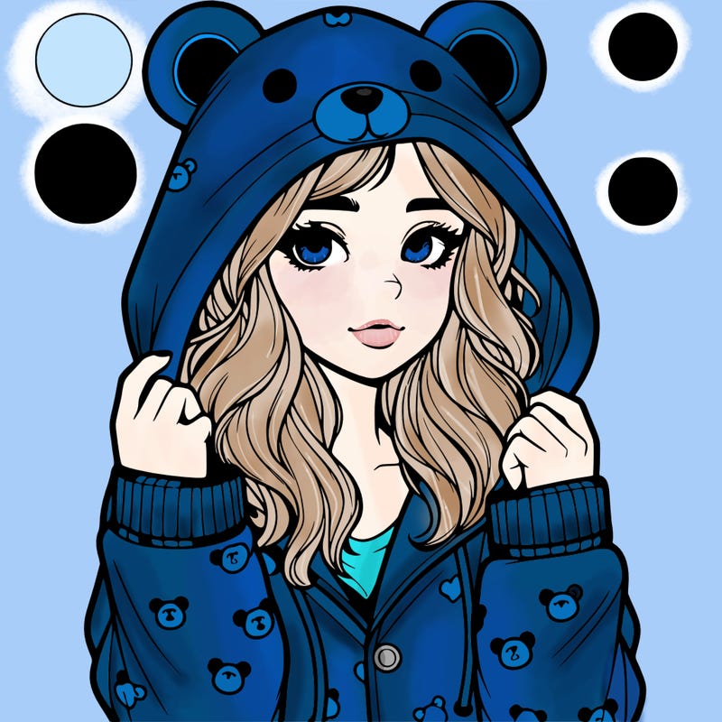 realistic girl in a animal pjs hoodie