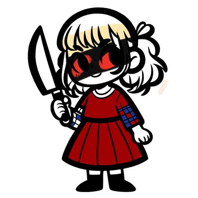 girl with a a knife