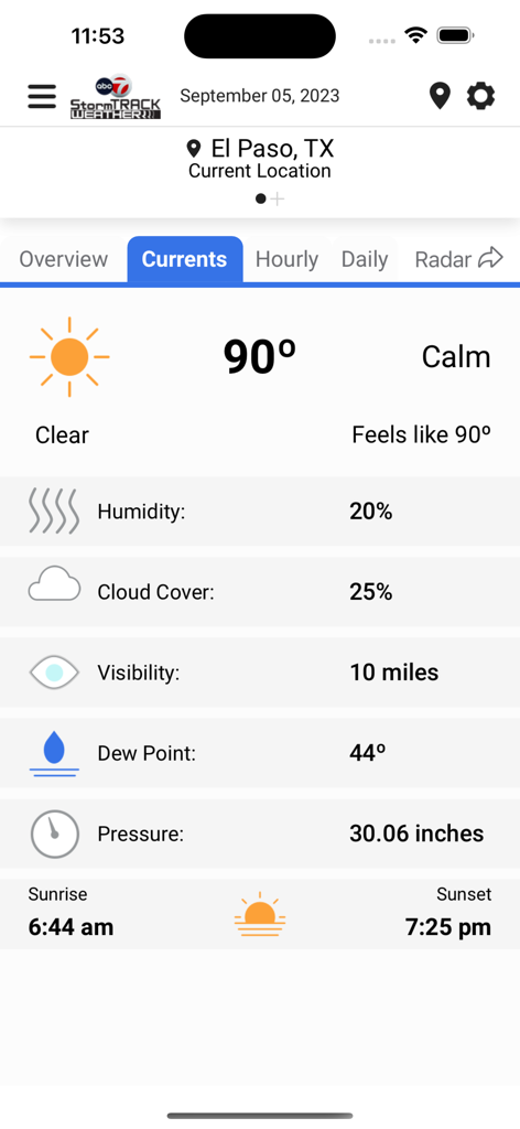 ABC-7 KVIA Weather & Traffic - Current weather conditions in El Paso on the ABC-7 KVIA weather app