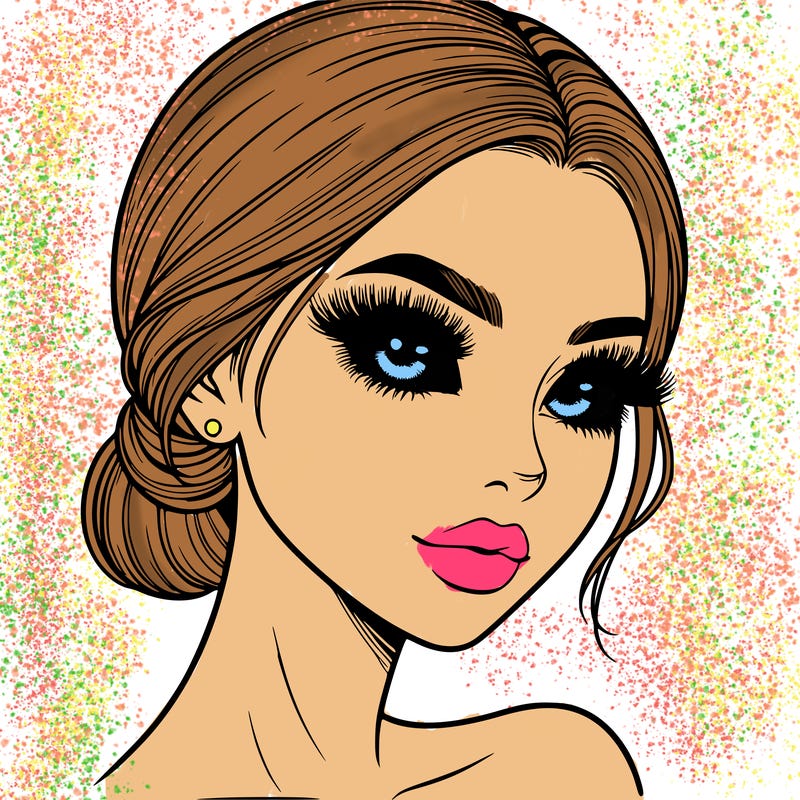 realistic girl with lashes