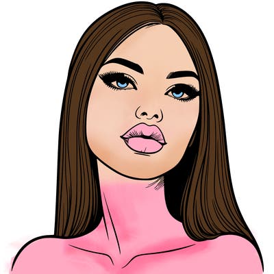 realistic woman with full lips
