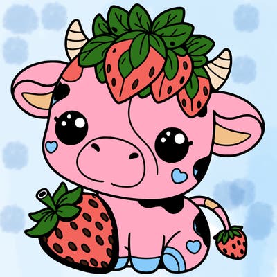 cute strawberry cow