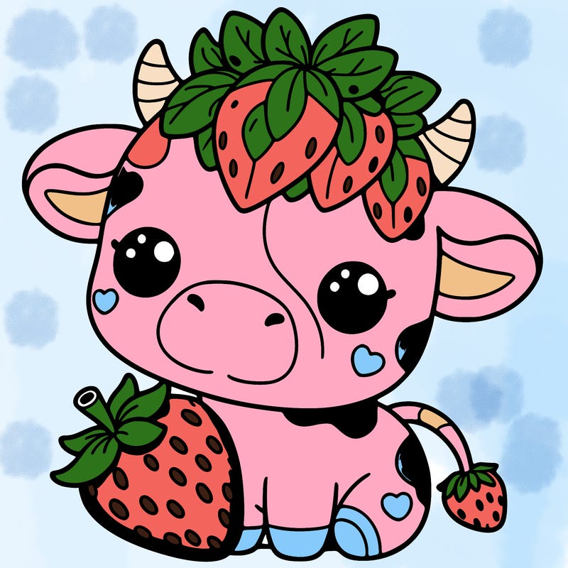 cute strawberry cow