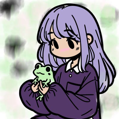 girl with long hair and a oversized shirt. and she is holding a frog