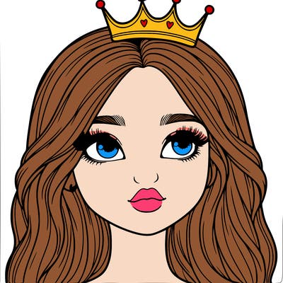 a realistic girl with a crown on