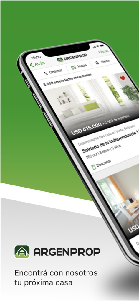 Argenprop - Argenprop mobile app showing a property listing on an iPhone screen