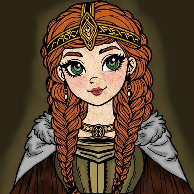 viking princess realistic with braids