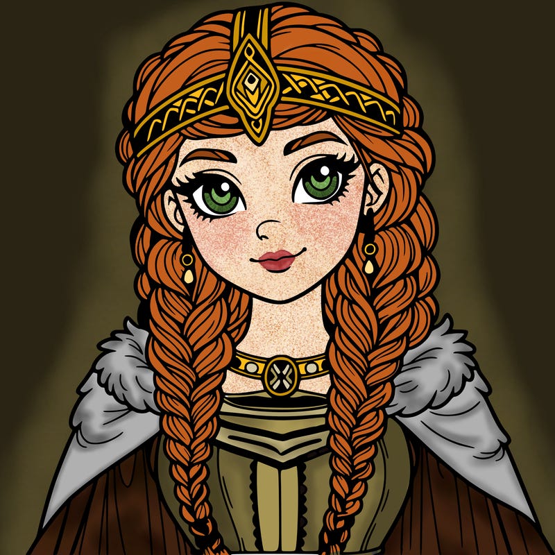 viking princess realistic with braids