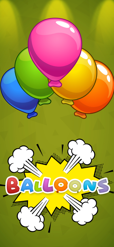 Balloon pop - toddler games - Globos coloridos y un gráfico de explosión para un juego educativo para niños pequeños