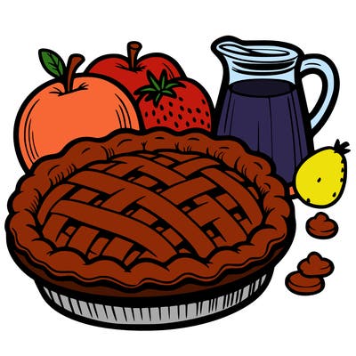 a pie of food