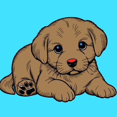 a cute realistic puppy