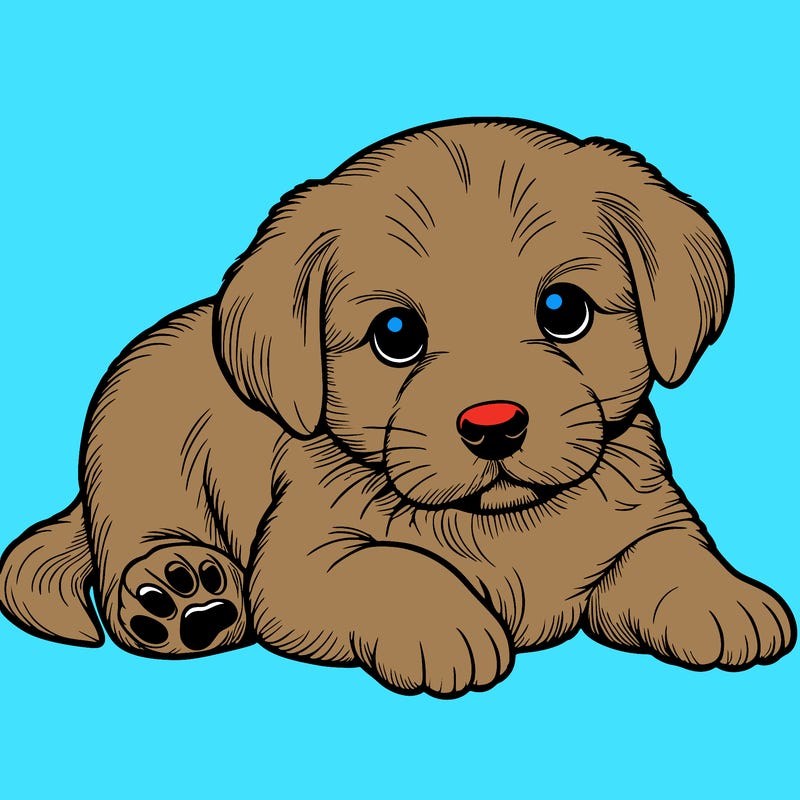 a cute realistic puppy