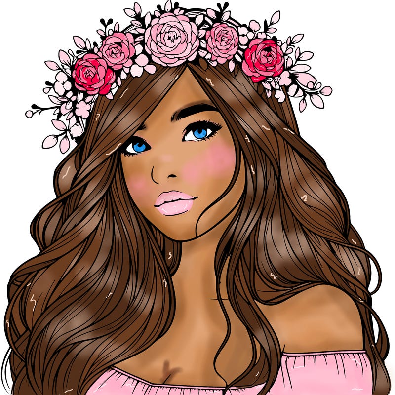 realistic girl with flower crown