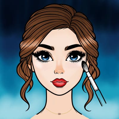 realistic person with makeup