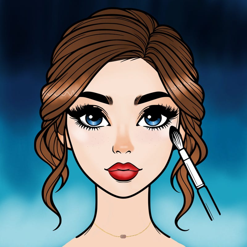 realistic person with makeup