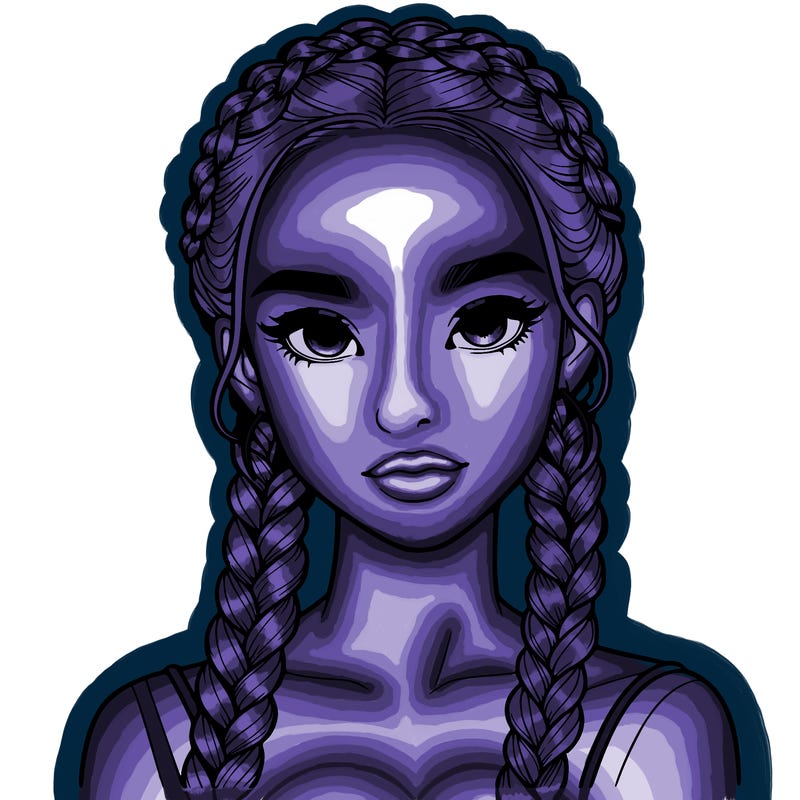 realistic girl with braids