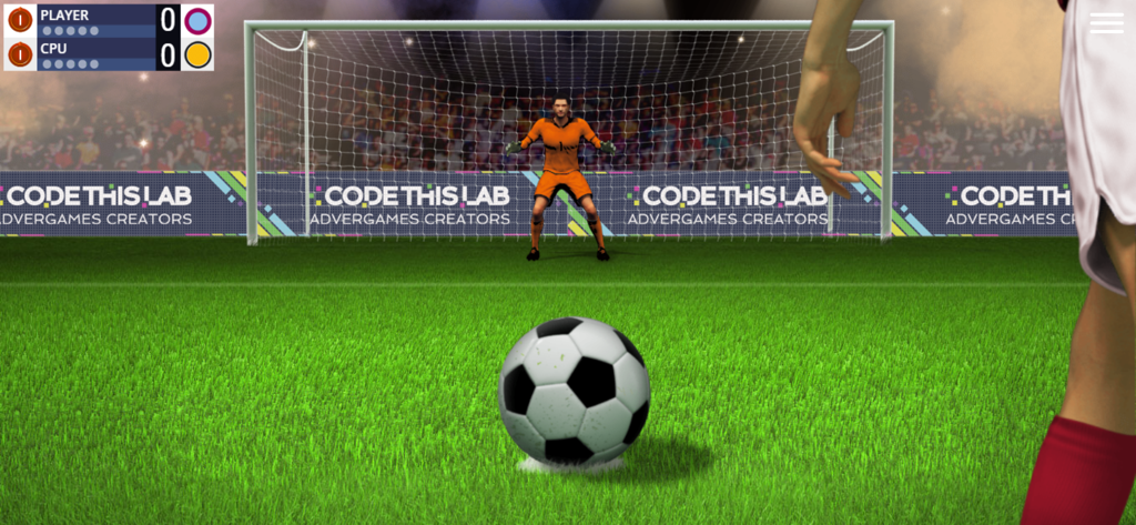 Penalty Challenge Multiplayer - A soccer ball on the grass during a penalty kick shootout against a goalkeeper
