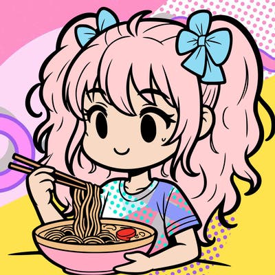 a girl eating ramen