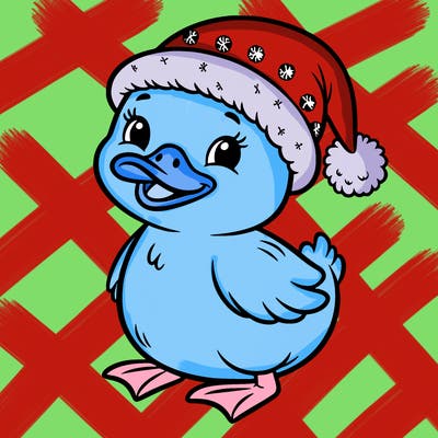 smiling christmas duck