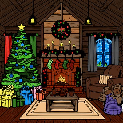 christmas house interior