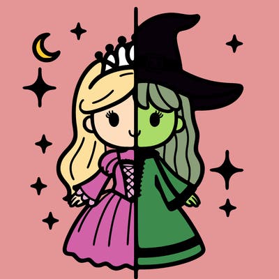 split princess and witch
