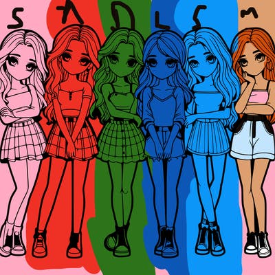 a group of girls realistic