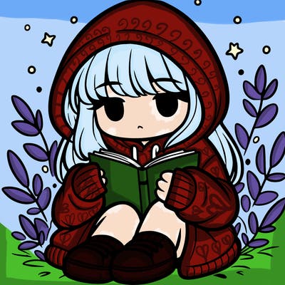 girl in oversized hoodie reading a book