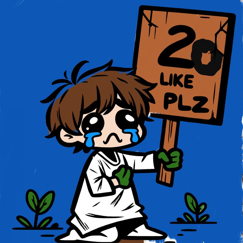 small poor toddler crying with sign that says 2 like plz
